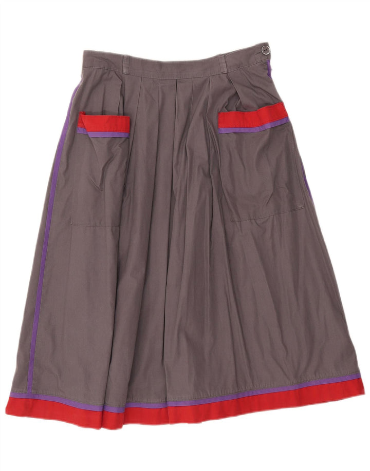 Falda acampanada vintage para mujer EU 40 Mediana W28 Bloque de color gris