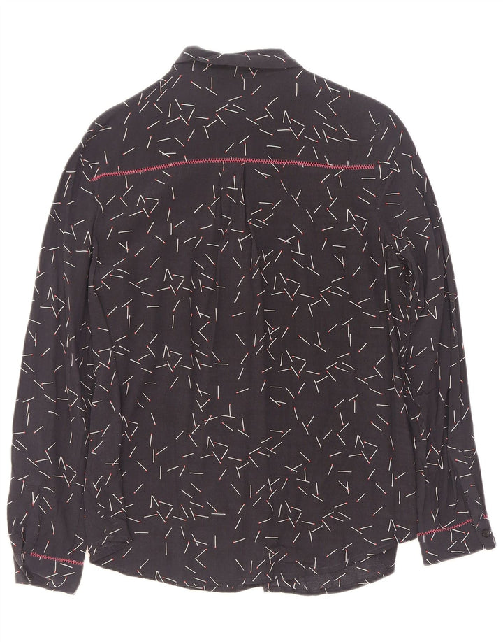 MINT VELVET Camisa extragrande con estampado abstracto para mujer UK 10 Small Azul marino