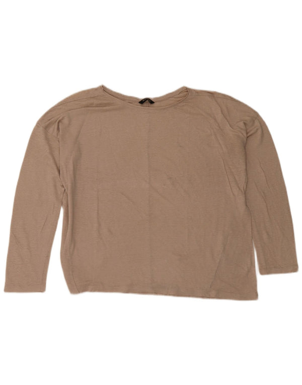 Massimo Dutti Top Mujer Manga Larga ES 40 XL Beige Moteado