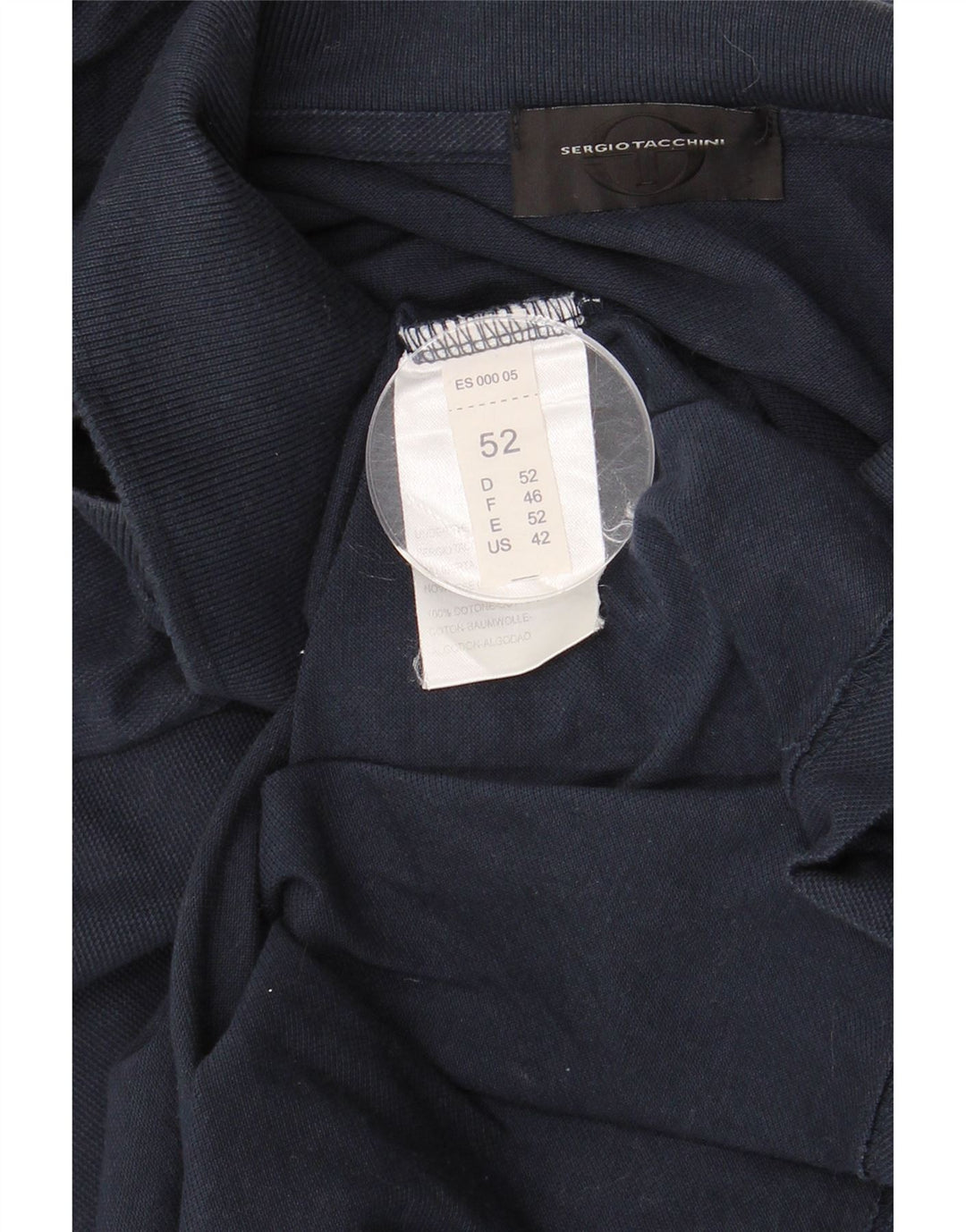 SERGIO TACCHINI Polo para hombre IT 52 Large Algodón azul marino