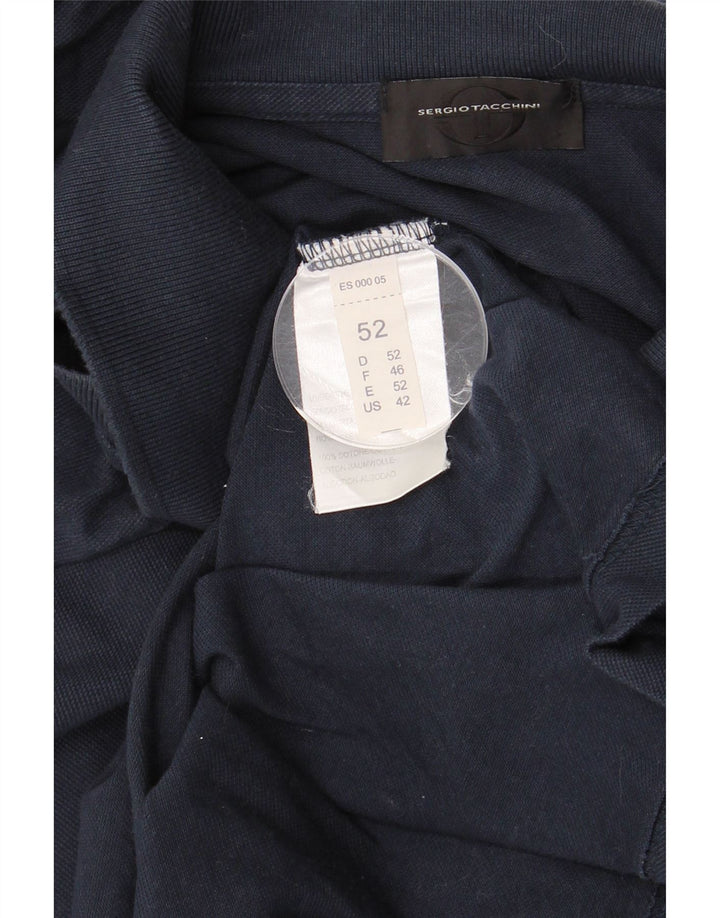 SERGIO TACCHINI Polo para hombre IT 52 Large Algodón azul marino