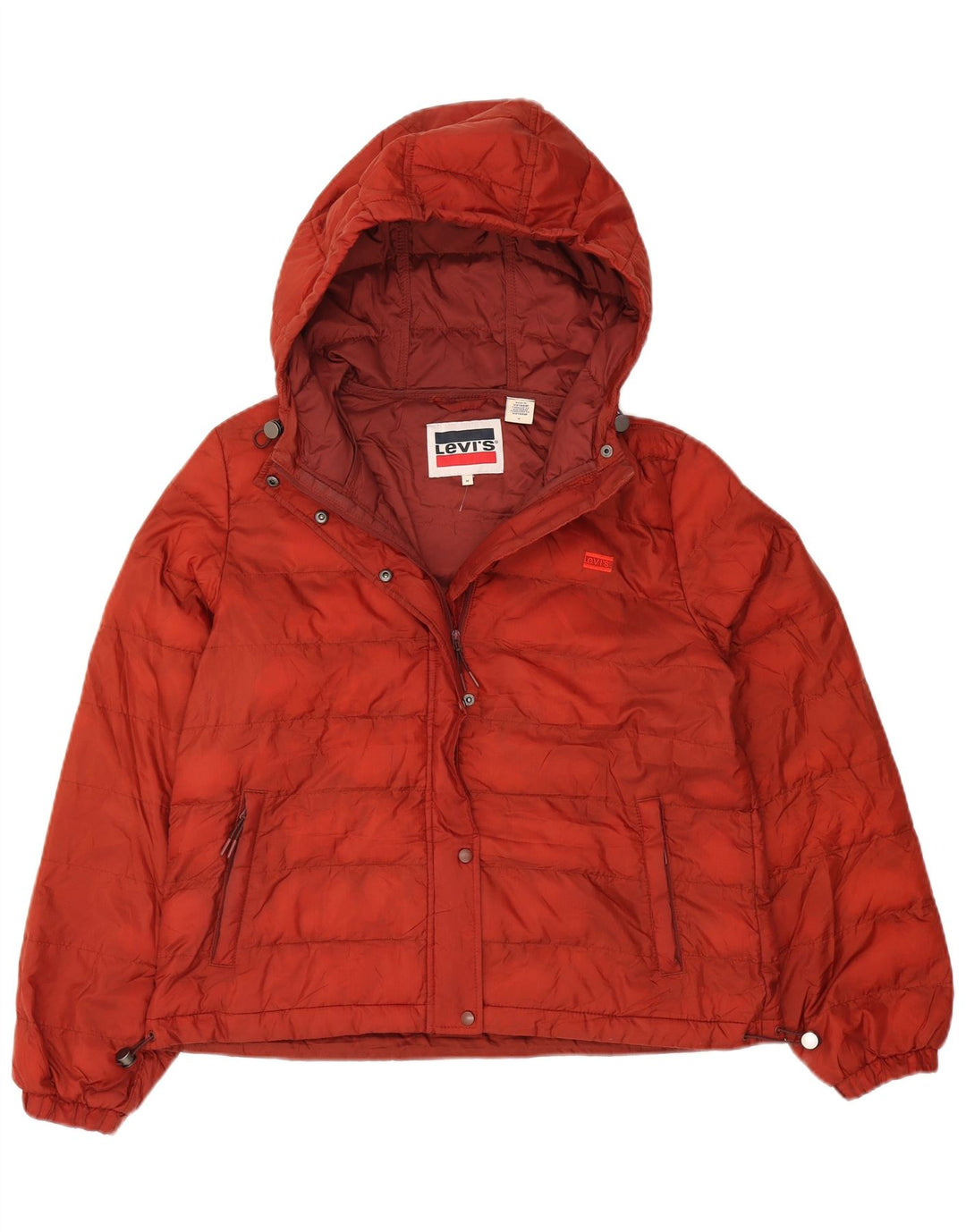 Levi's Chaqueta acolchada con capucha para mujer UK 44 Mediana Naranja Poliéster Invierno
