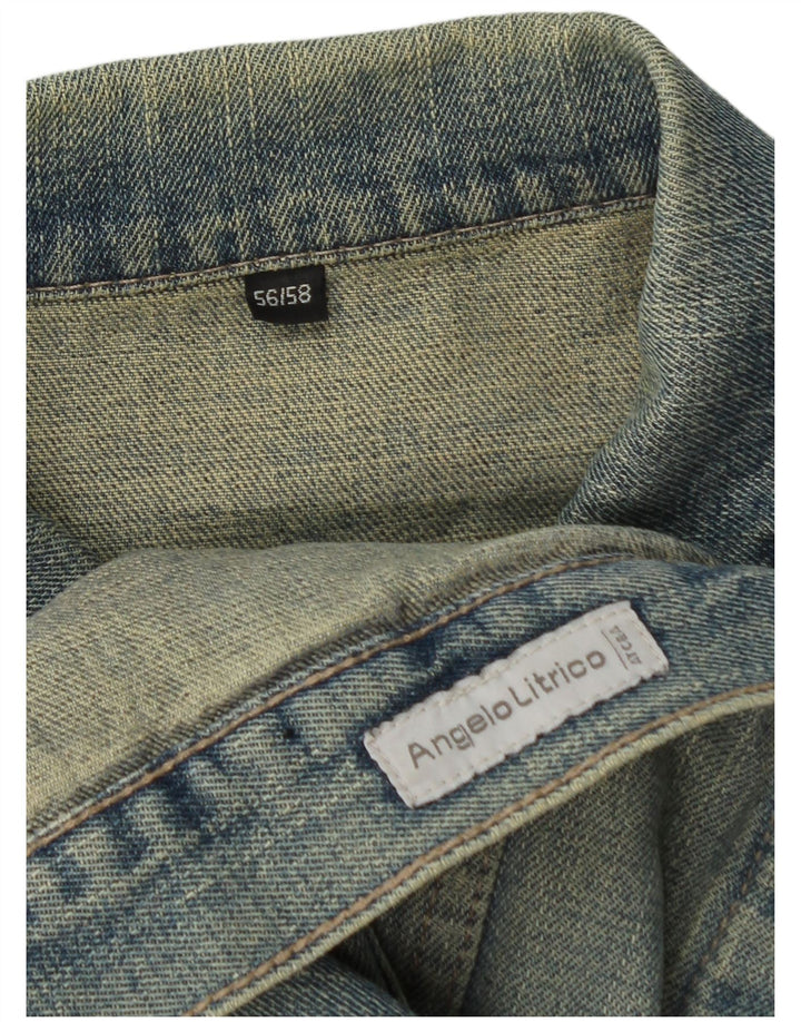 ANGELO LITRICO Chaqueta vaquera para hombre IT 56 3XL Algodón azul