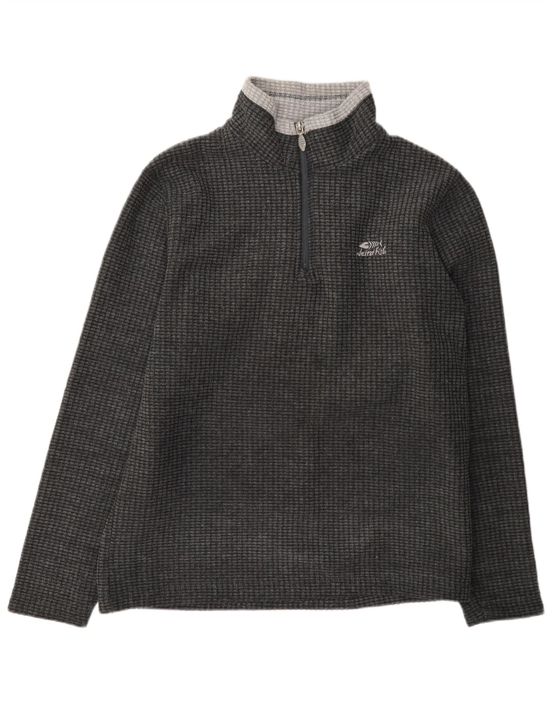 Weird Fish Jersey De Polar Para Hombre Con Cremallera En El Cuello Gris Medio Poliéster Color Block