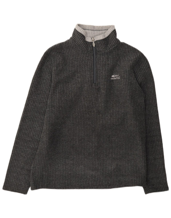 Weird Fish Mens Zip Neck Fleece Jumper Medium Grey Colourblock Polyester
