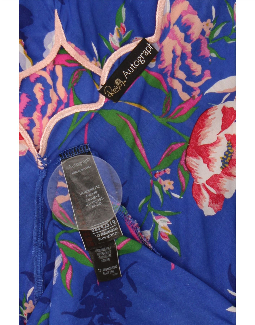 Marks & Spencer Vestido de verano autógrafo para mujer Reino Unido 42 Azul medio Floral