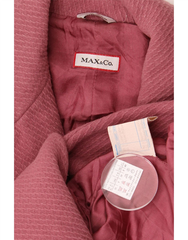 MAX & CO. Abrigo para mujer UK 8 Small Pink Wool