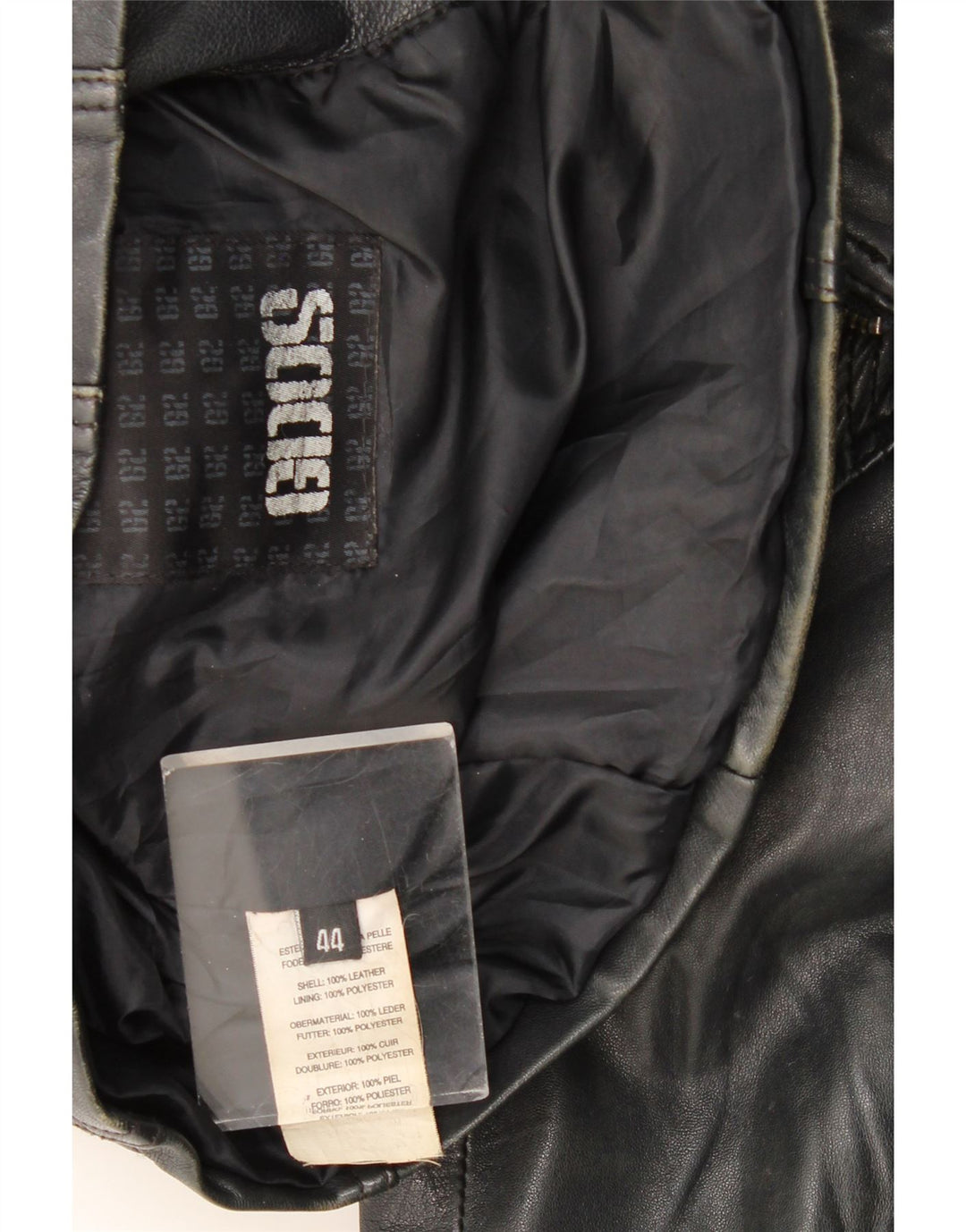 Chaqueta de cuero vintage para mujer IT 44 Cuero negro medio