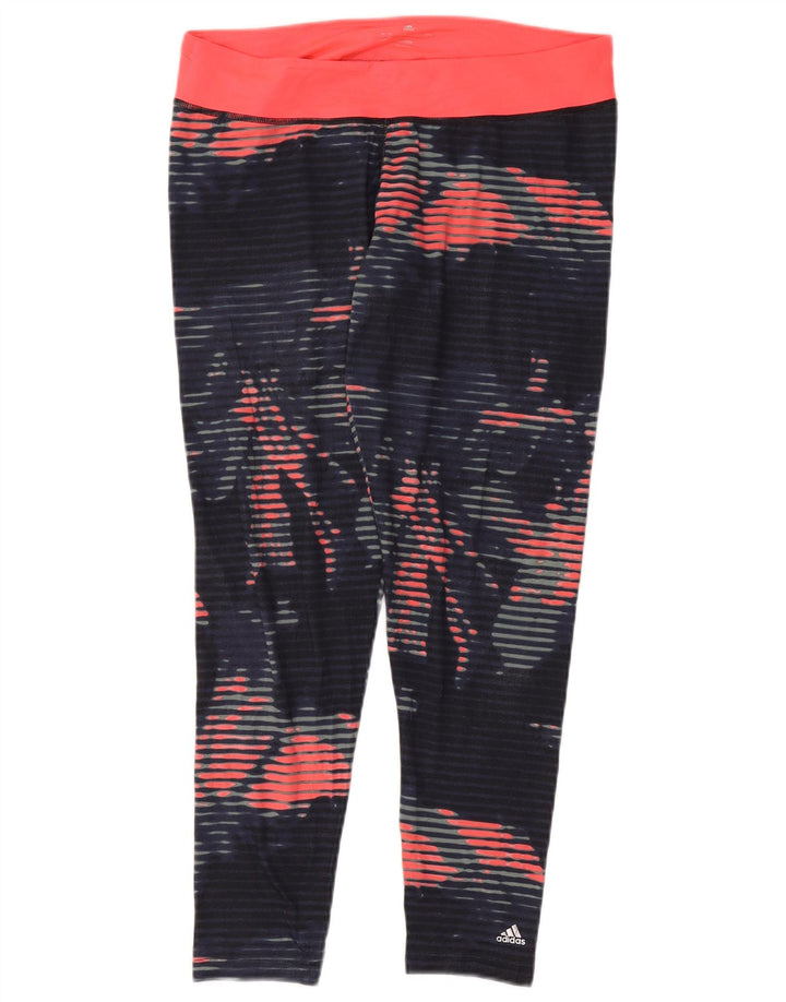 ADIDAS Leggings Climalite para mujer Reino Unido 16/18 Grande Azul Marino Floral