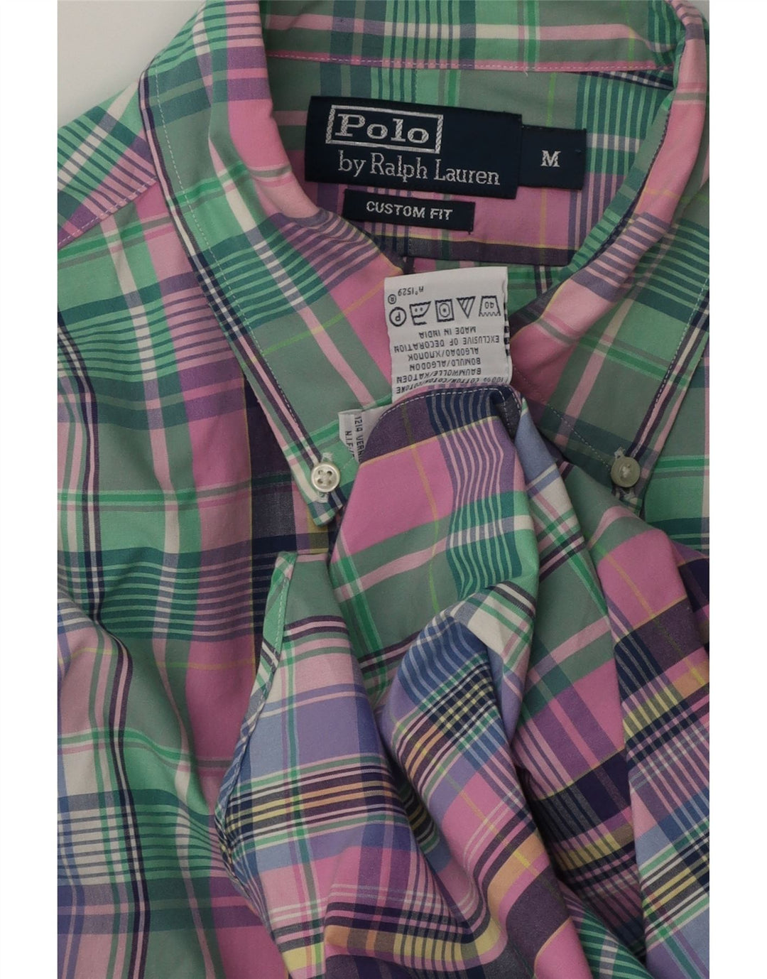 Polo Ralph Lauren Camisa de corte personalizado para hombre Algodón a cuadros multicolor mediano