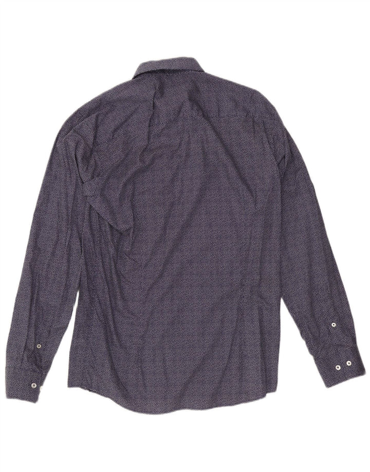 Camisa Calvin Klein Slim Fit para hombre Talla 41 Algodón moteado azul marino grande