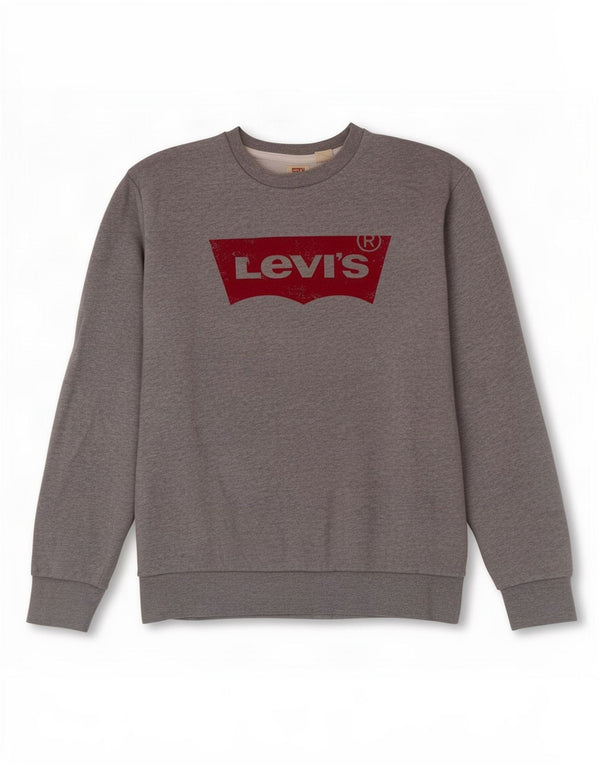 Levi's Hombre Sudadera Gráfica Jumper Small Gris Algodón