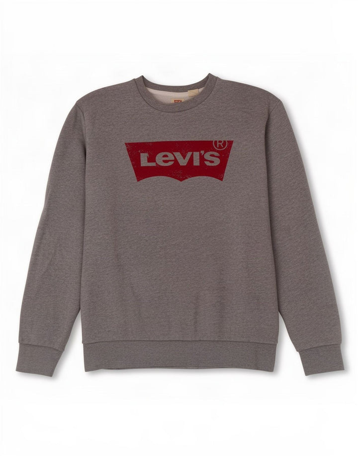 Levi's Hombre Sudadera Gráfica Jumper Small Gris Algodón