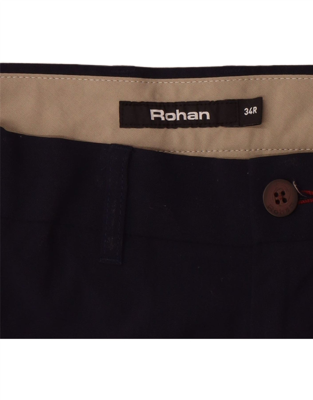 Rohan Hombre Pantalón Chino Recto De Corte Regular W34 L31 Poliamida Azul Marino