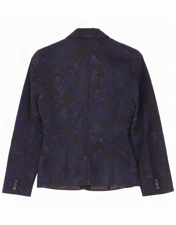 Chaqueta tipo blazer de 1 botón para mujer Ginalebole IT 46 Large Lana floral azul marino