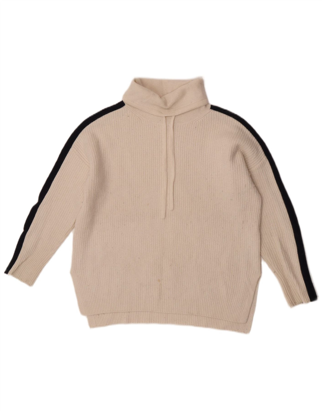 The White Company Suéter tipo jersey con cuello vuelto para mujer, talla 44, tamaño mediano, blanco