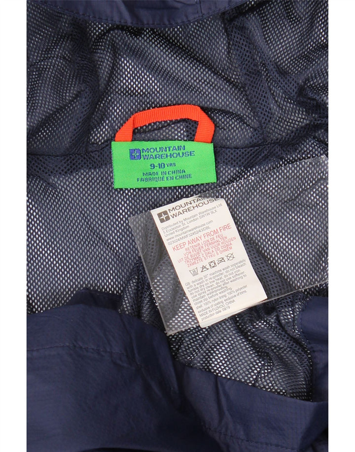 MOUNTAIN WAREHOUSE Chaqueta impermeable con capucha para niños 9-10 años Nylon azul marino