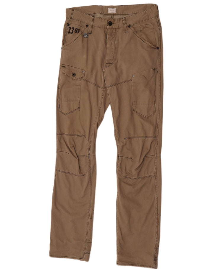 G-Star Hombre Pantalones Cargo Rectos W32 L36 Algodón Beige