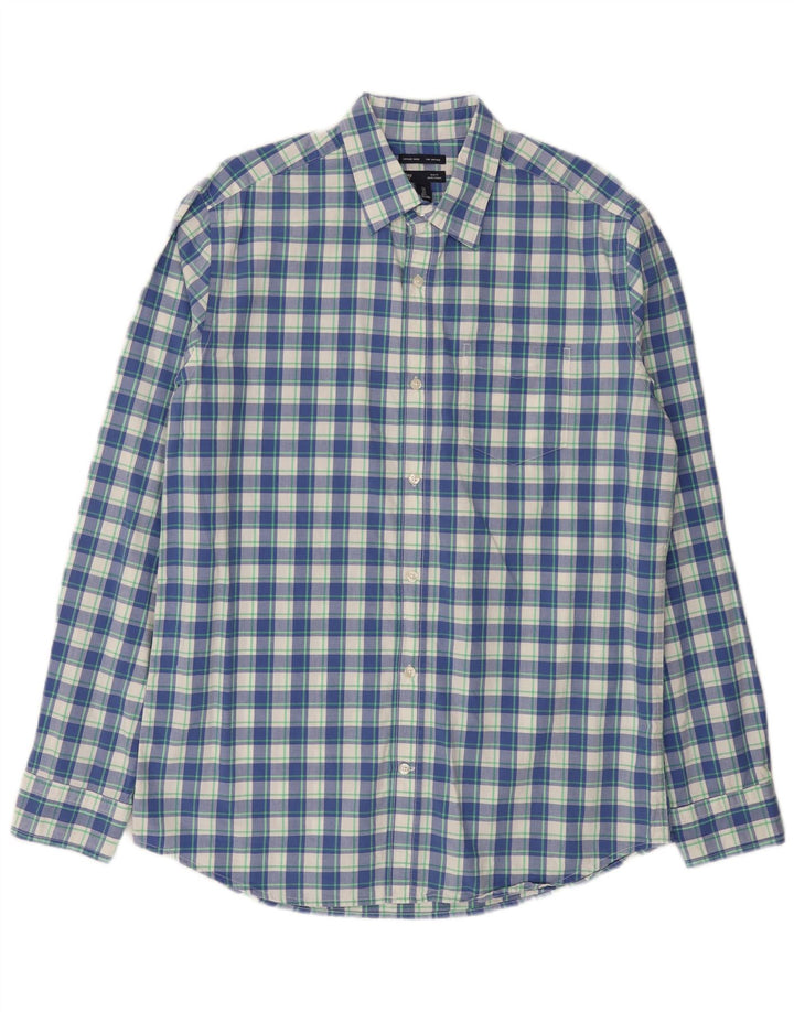 Camisa Gap Slim Fit De Algodón Con Cuadros Azules Grandes