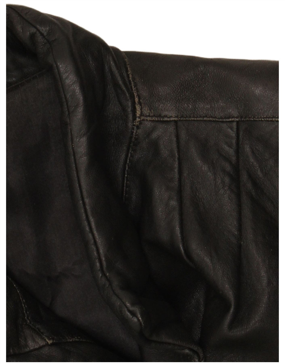 Abrigo de cuero vintage para mujer IT 46 Cuero negro grande