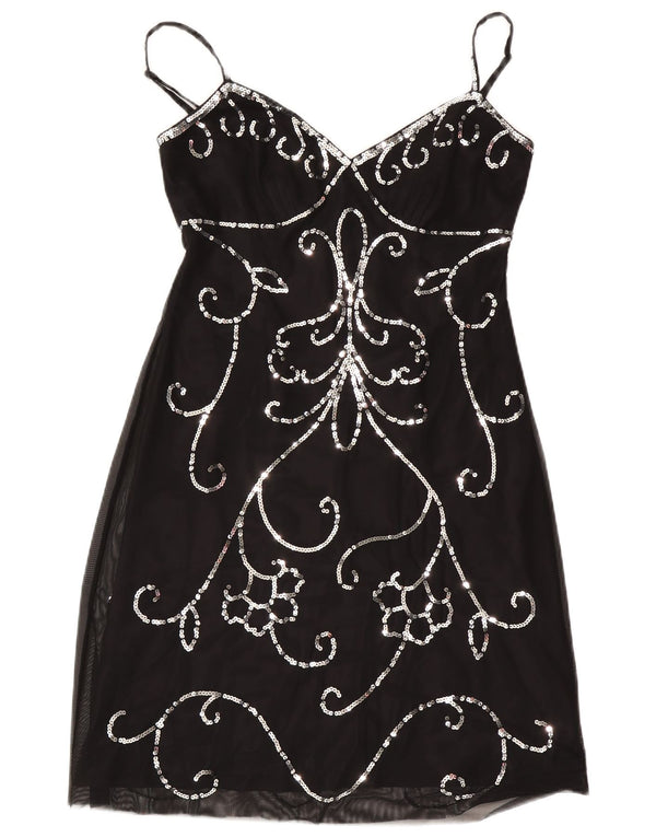 Vestido tubo de noche sin mangas para mujer Debut UK 44 Medium Black Paisley