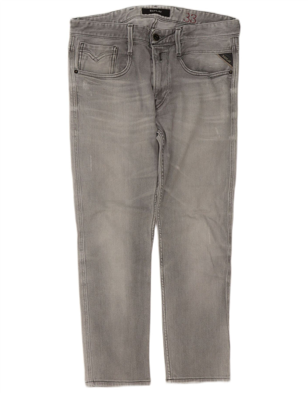 Replay Vaqueros ajustados desgastados para hombre W33 L27 Gris