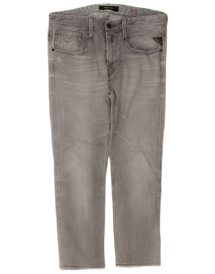 Replay Vaqueros ajustados desgastados para hombre W33 L27 Gris