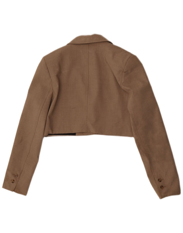 Zara Mujer Bolero Chaqueta UK 10 Small Marrón