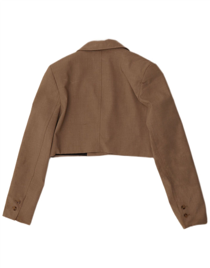 Zara Mujer Bolero Chaqueta UK 10 Small Marrón