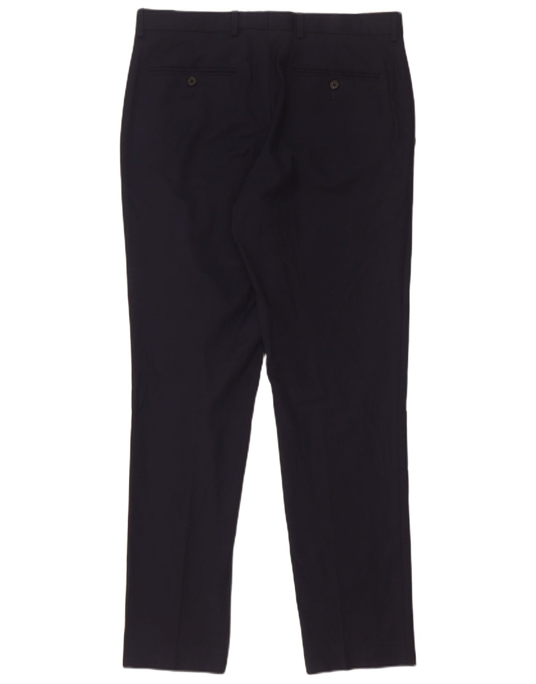 Marks & Spencer Pantalón de traje ajustado para hombre W32 L31 Poliéster azul marino