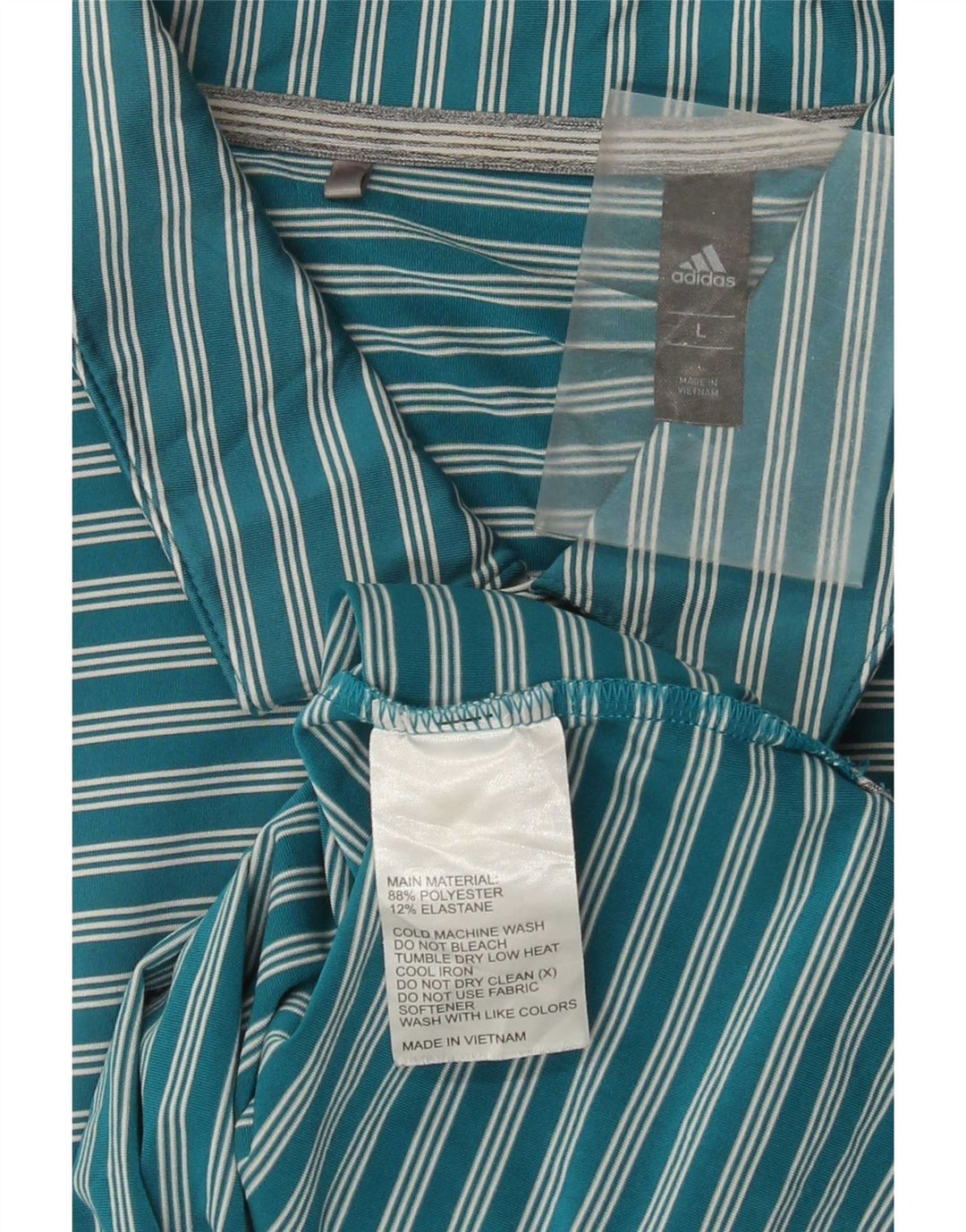 Polo Adidas Hombre Grande Poliéster Rayas Azules