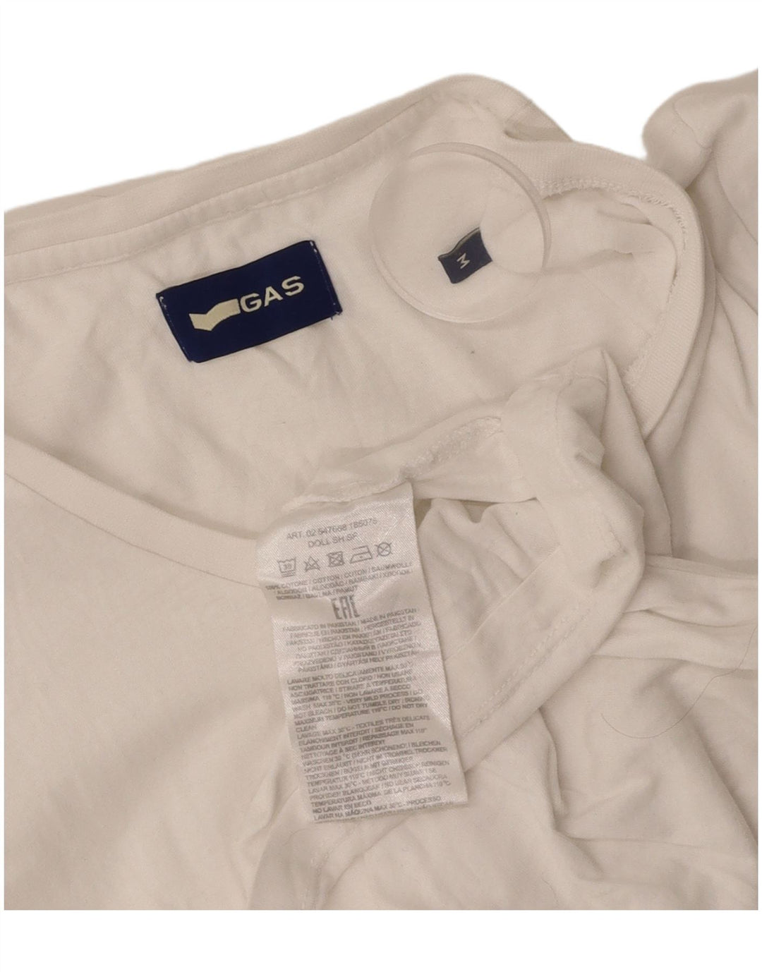 GAS Camiseta Mujer Top UK 12 Medium Blanco Algodón