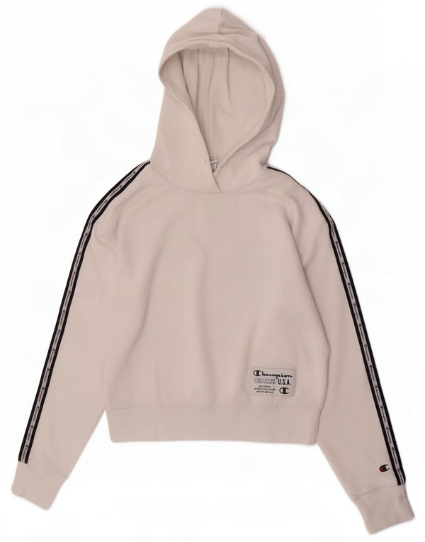 Champion Sudadera con capucha gráfica para mujer UK 44 Medium White Colourblock