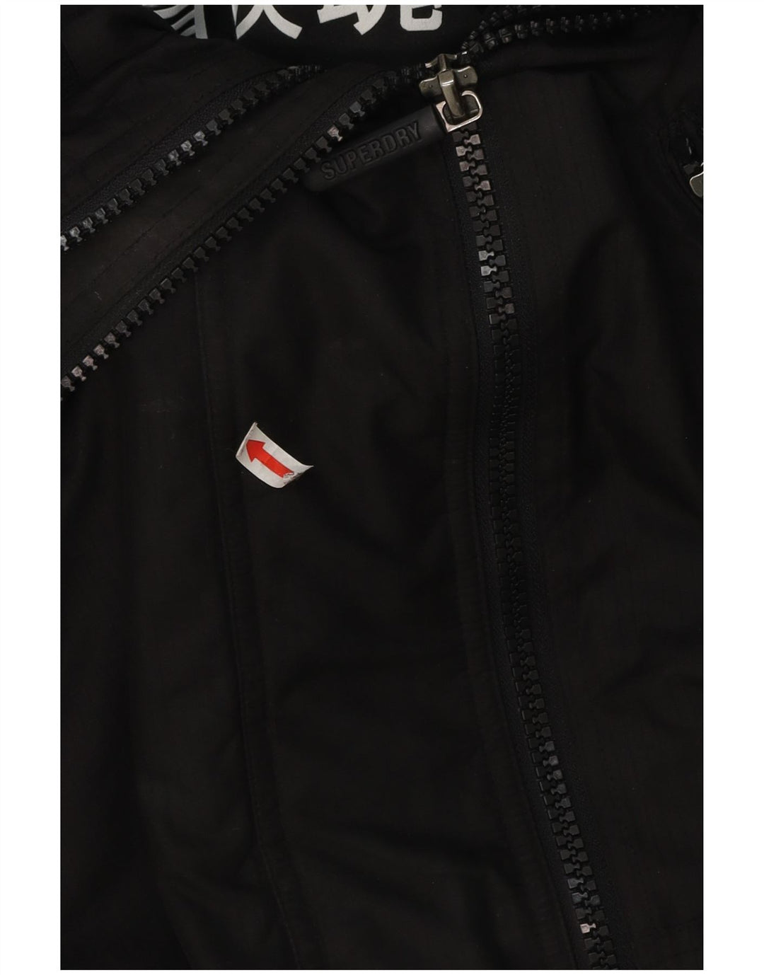 Superdry Chaqueta cortavientos con capucha para hombre UK 36 Small Poliéster negro