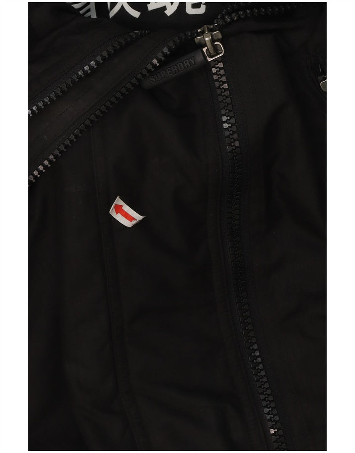 Superdry Chaqueta cortavientos con capucha para hombre UK 36 Small Poliéster negro