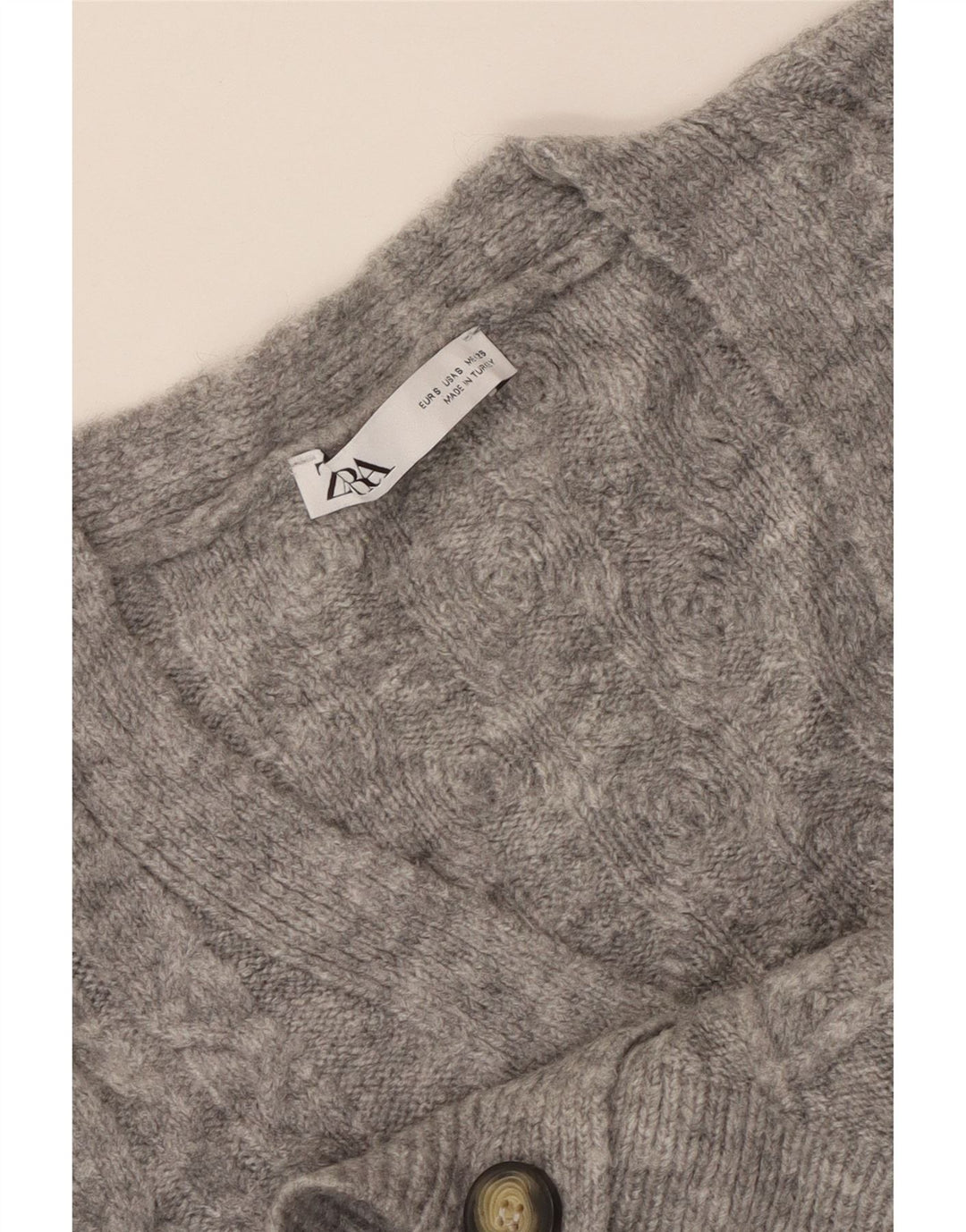 ZARA Mujer Crop Suéter Cárdigan Extragrande UK 10 Small Gris