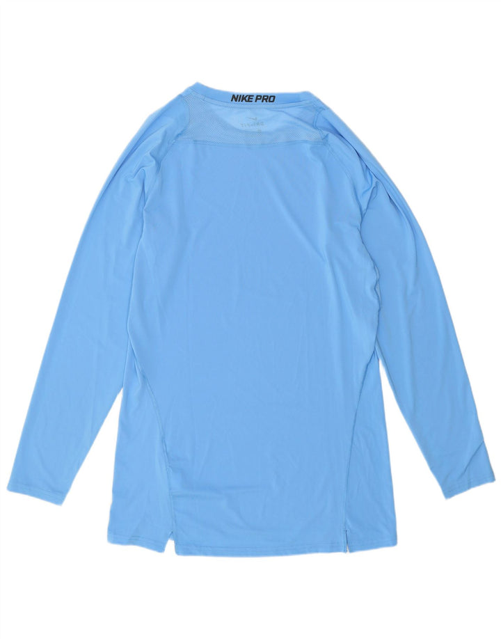 Nike Mens Dri Fit Top manga larga 2XL poliéster azul