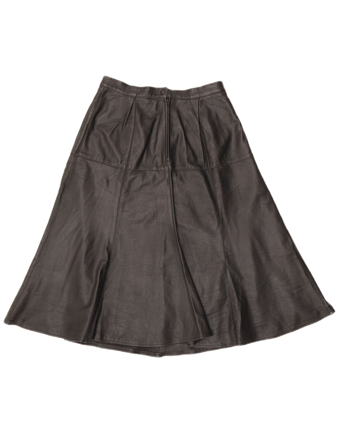 Falda de cuero vintage para mujer W28 Negro medio