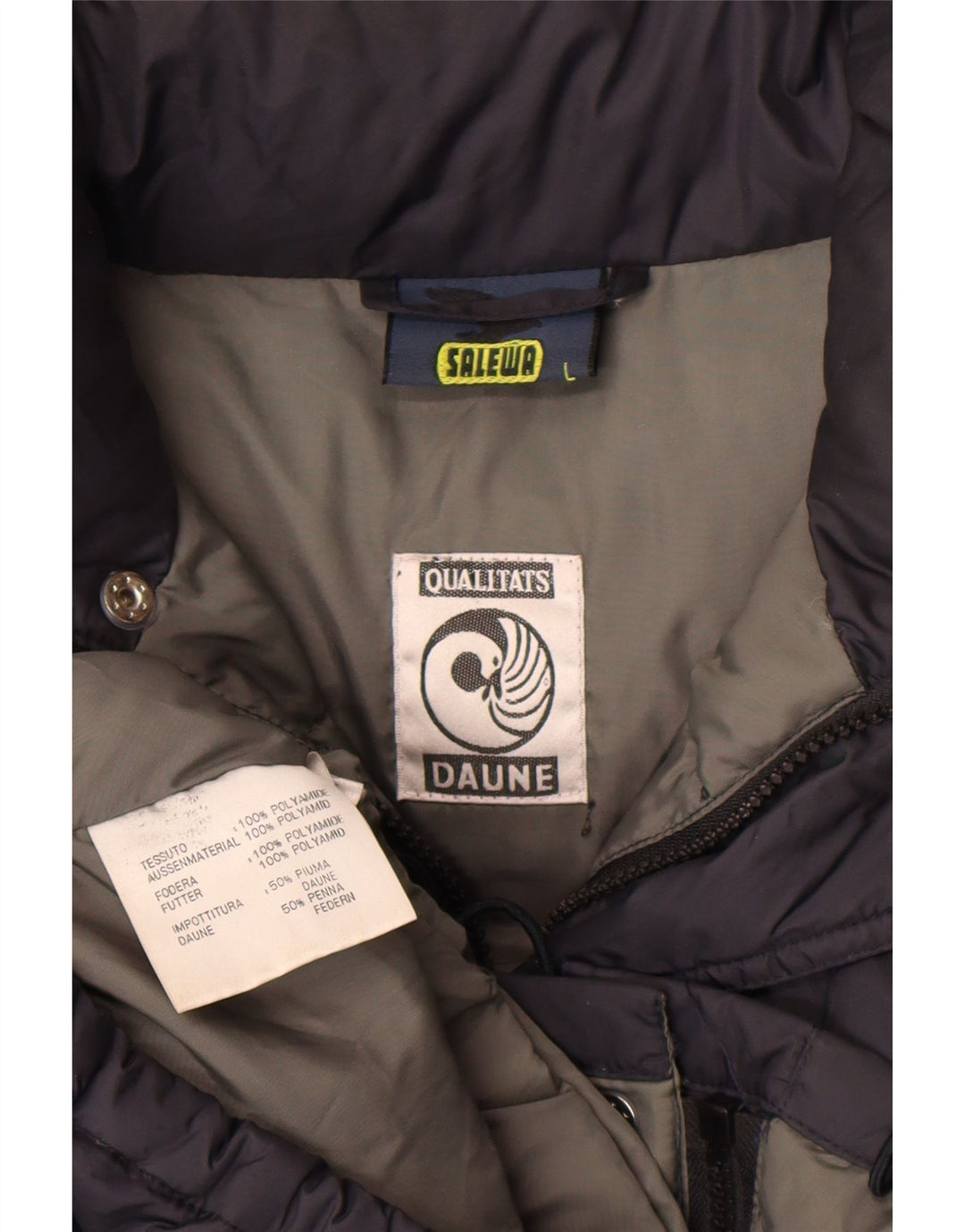 SALEWA Chaqueta acolchada con capucha para hombre UK 40 Large Azul marino Poliamida