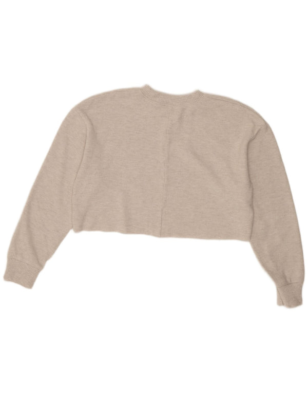 Zara Mujer Blusa Corta Top UK 44 Medio Beige