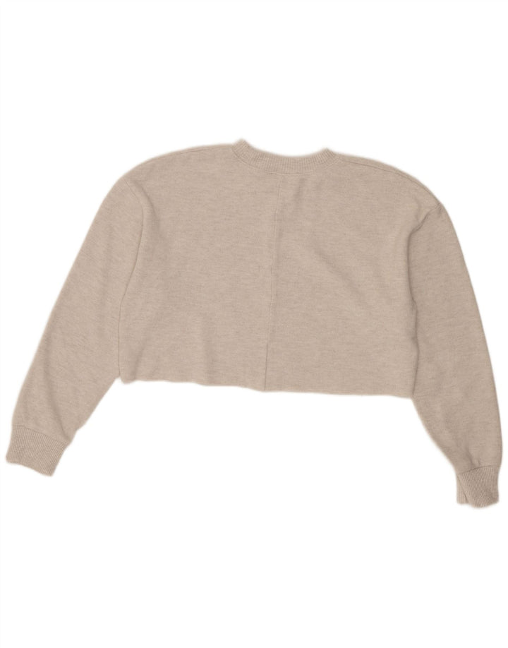 Zara Mujer Blusa Corta Top UK 44 Medio Beige