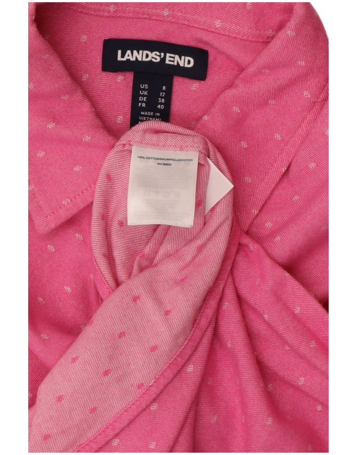LANDS END Camisa para mujer UK 40 Algodón con lunares rosas medianos