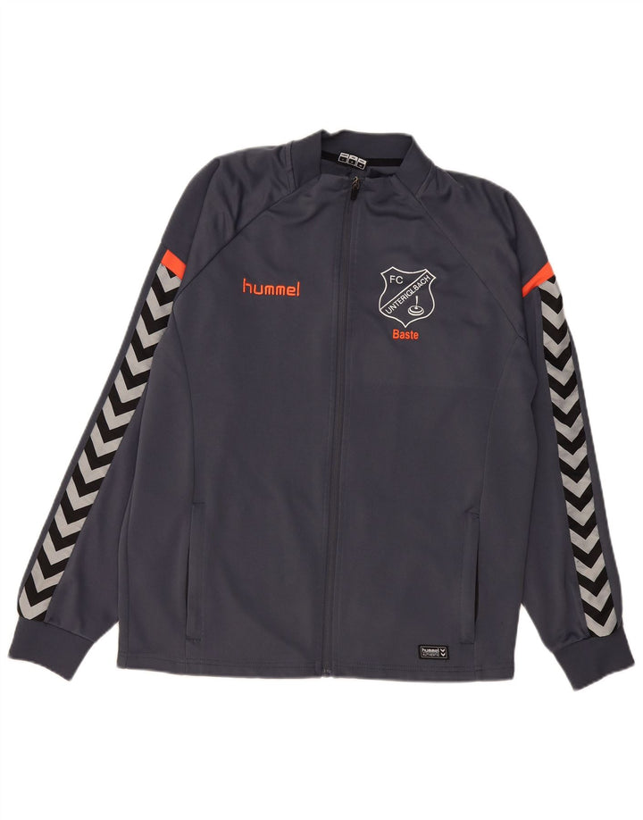 Hummel Mens Graphic Chándal Top Chaqueta Grande Gris