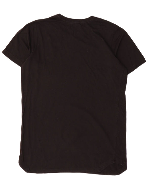 Nike Camiseta regular de manga corta para hombre Top grande de algodón negro