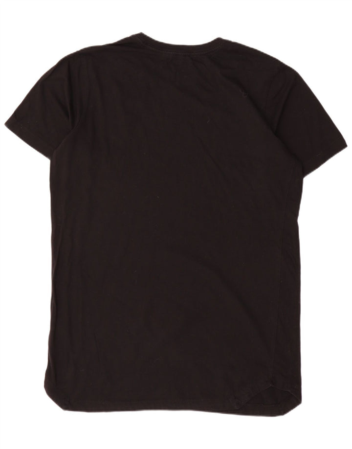 Nike Camiseta regular de manga corta para hombre Top grande de algodón negro