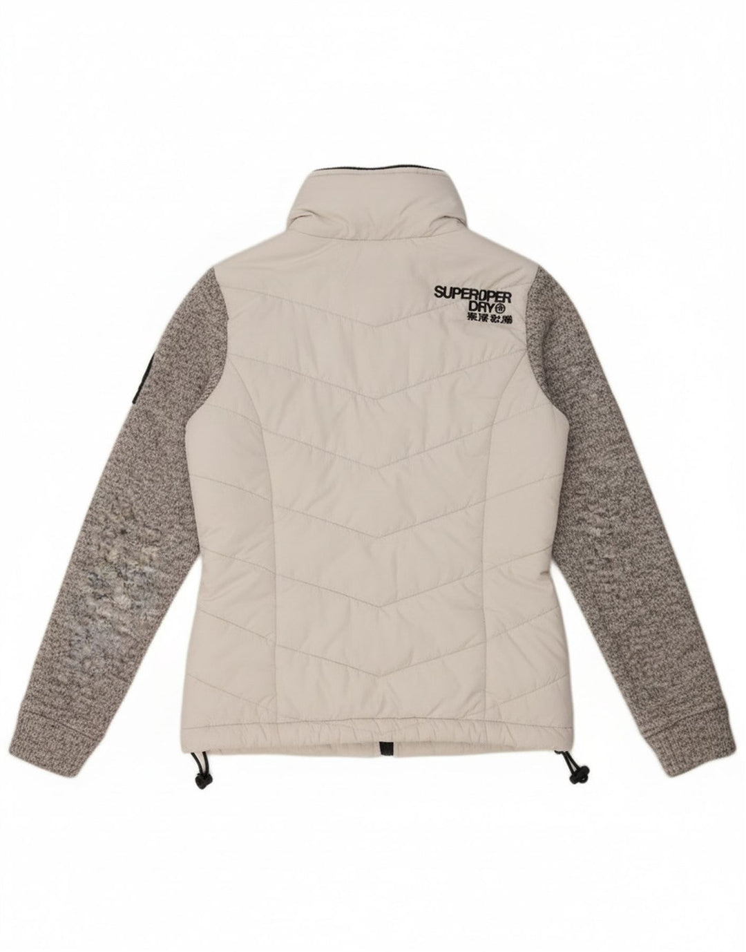 Superdry Mujer Chaqueta Acolchada Con Capucha UK 8 Small Blanco Colorblock