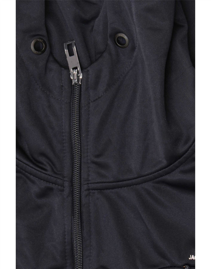 Jack & Jones - Sudadera con capucha y cremallera para hombre, talla grande, poliéster azul marino