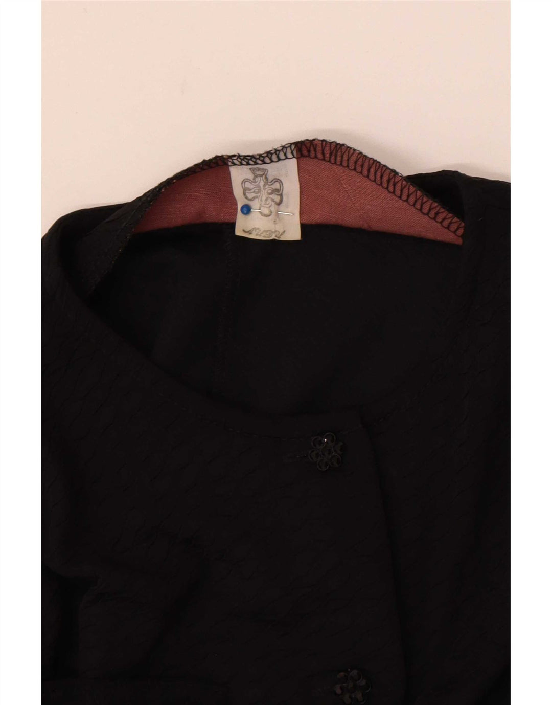 Vintage mujer camisa blusa Reino Unido 12 medio negro