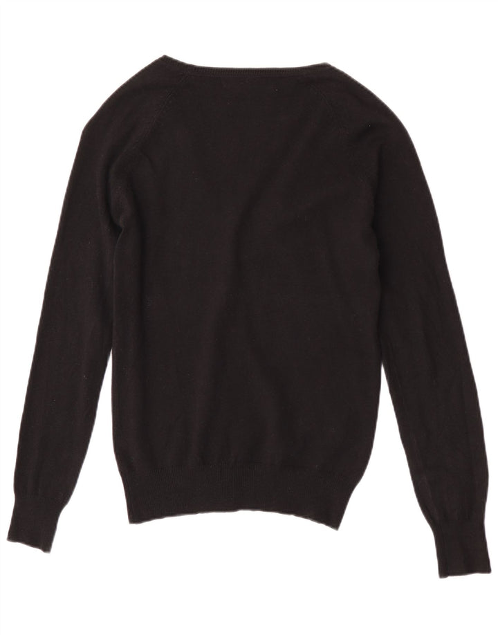 Zara Mujer Cárdigan Suéter UK 12 Mediano Negro Algodón