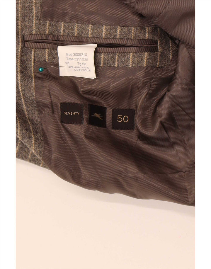 Seventy Chaqueta tipo blazer de 2 botones para hombre IT 50 Large Gris Lana a rayas